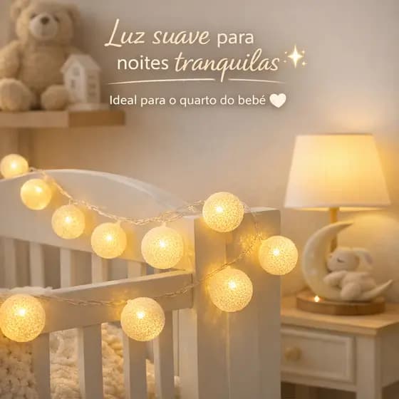 Cordão De Led 10 Bolinha Texturizado Cor Luz Amarelada 2m Amarelada 110v/220v