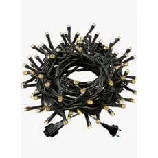 Cordão 100 Leds Amarela Luz Fixa C/fio Verde Blindado 220V -10 Metros