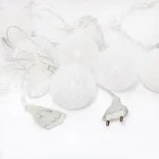 Cordão 10 Bolinhas LED Texturizadas 2m Luz Branco Frio Bivolt Fio Transparente Decoração Quarto Festa