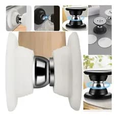 Kit 2 Prendedor Batetor Trava Fixador Para Porta Imã Magnético Adesivo Inox Preto e Branco