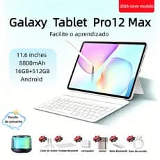 [Alto-falante, teclado e mouse grátis] Pro 12 Max Tablet 16GB+512GB 11,6-inch HD Dual SIM 5G Wi-Fi 8800 mAh Android
