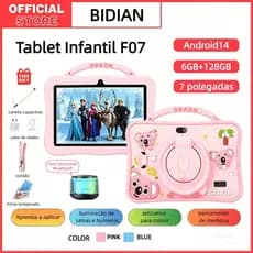 【BIDIAN】Kids Study Tab F07 TAB tablet Crianças 7 polegadas tablet PC Android Adequado para jogos de entretenimento