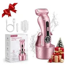 Depilador Feminino Elétrico Com Luz 2 em 1 Aparelho De Barbear Recarregável Aparador Para Biquíni E Corpo Facial