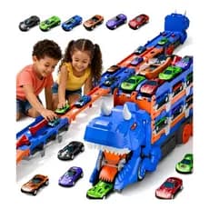 Caminhão Dinossauro Dino Engole Carrinhos Brinquedo Infantil Menino Kit Presente 40.5*17*10.5cm