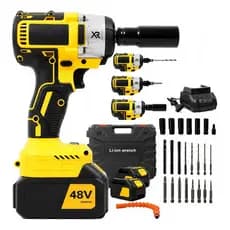 Chave De Impacto 48V Eletrica profissional Parafusadeira Furadeira Brushless 2 Baterias Toolbox