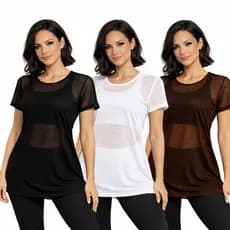 Kit 3 Blusa Feminina Academia Fitness  Moda Treino