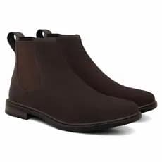 Bota Texana Cowboy Botina Chelsea Masculina Em Camurça Confortável Sola De Borracha