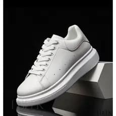 Tenis Casual Masculino Branco Preto Original Casual Sola Alta Aumente 5 cm MCQUEN Envio Imediato