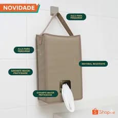 Puxa Saco  Porta Sacolas Moderno De Pendurar Organizador De Sacos E Sacolas Premium - Caqui