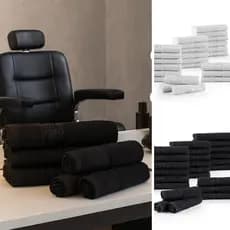 Kit 24 Pçs Toalha de Rosto Linea Profissonal Salão de Beleza Cabelereiro Barbearia  45 x 65cm Gramatura 260g/m²