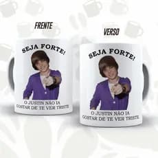Caneca Justin Bieber Meme Seja Forte Belieber Presente Criativo Engraçado Porcelana Personalizada