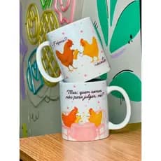 Caneca Fofoca? Aceito! Presente Engraçado Amiga Fofoqueira Amigo Secreto Trabalho Xícara Porcelana Criativa 325ml