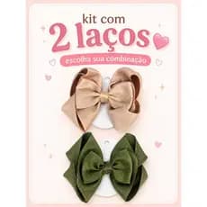 Kit 2 Laços Boutique Infantil | Laço infantil| Kit laço presilha infantil