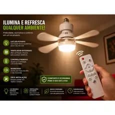 Lâmpada Ventilador YAGU LED 60W c/ Controle Remoto - 2 em 1 Bivolt