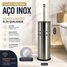 Escova Sanitária em Aço Inox com Suporte - Higiene, Elegância e Durabilidade
