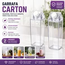KIT 2 GARRAFAS DE ACRILICO TRANSPARENTE LEVE 500ml