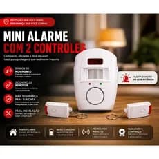Mini Alarme Residencial Sem Fio com 2 Controles Remotos
