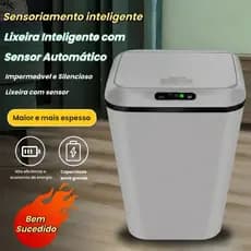 Cesto de Lixo Automático com Sensor Inteligente Design Moderno Organização Limpeza Casa Cuidados Domésticos 16L