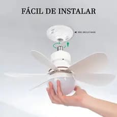 Mini Ventilador De Teto Para Closet E Cozinha Lâmpada Led Encaixe E27 Silencioso