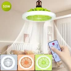 Lâmpada Ventilador Inteligente Ventilador De Teto Com Luz E Controle Remoto Fácil Instalação Encaixe Rosca E27
