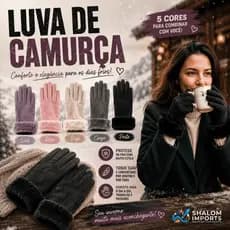 Luva de Camurça feminina Inverno e Outono Repele Frio Elegante