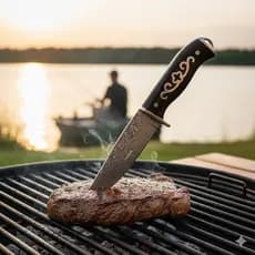 Faca de Cozinha em Aço Inox Resistente – Ideal para Churrasco, Pesca e Uso Diário