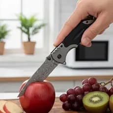 Faca Dobrável Multifuncional com Trava  Camping Cozinha Frutas Churrasco