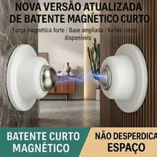 Prendedor Magnético de Porta Adesivo Inox Fixador Trava Batedor Porta Sem Furo