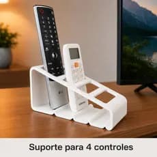 Porta Controle Remoto Organizador Suporte para 4 Controles Sala TV Escritório Resistente