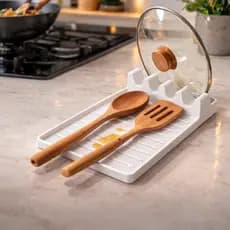 Descanso de Colher e Tampa de Panela Suporte para Talheres Utensílios Organizador Cozinha