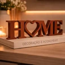 Letreiro HOME Decorativo Sala Estante Aparador Mesa Enfeite Casa Moderna Decoração 25cm