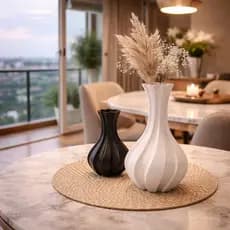 Kit 2 Vasos Decorativos Espiral Premium Modernos Geométricos Luxo Minimalista Sala Mesa Elegante