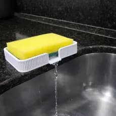 Porta Esponja Pia com Drenagem Suporte Sabão Sabonete Organizador Cozinha Banheiro