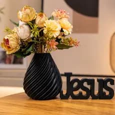 Kit Vaso Decorativo Premium + Jesus Decoração Moderna Elegante Sala Quarto Presente Minimalista