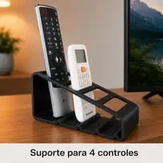 Porta Controle Remoto Organizador Suporte para 4 Controles Sala TV Escritório Resistente