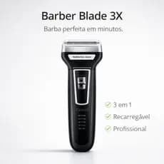Aparador de Barba Elétrico 3 em 1 Recarregável | Barbeador, Cortador de Cabelo e Aparador de Nariz P
