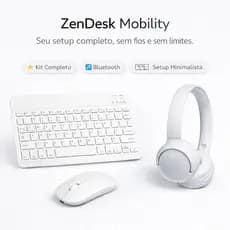 Kit Teclado e Mouse Bluetooth ABNT2 + Fone Bluetooth Sem Fio Para Notebook Tablet Celular - Combo