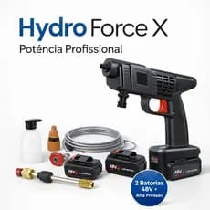 Lavadora Portátil Alta Pressão 48V Sem Fio Hydro Force X Lava Jato Carro Moto Calçada com 2 Baterias