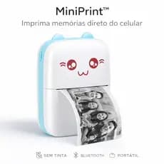 Mini Impressora Térmica Portátil s/ Tinta Bluetooth Para Celular Android iOS Fotos Etiquetas Planner