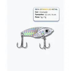 Isca Artificial De Metal Spinner Ferrinho Vibração Colher 5g 7g Para Pesca De Tucunaré Tilápia Traíra bass robalo