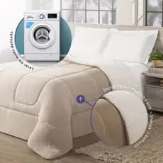 Coberdrom Cobertor King 1 Peça Maya Manta Soft e Sherpa de Carneiro 100% Poliést