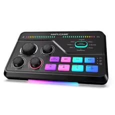 Mixer de áudio FIFINE SC8 com RGB pré-amplificador de microfone XLR, 3 modos EQ, Plug & Play para jogos/transmissão/Podc