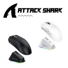 Mouse Attack Shark X11 Gamer Sem Fio Original C/ Dock Adesivo - Bluetooth Usb