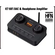 Fosi Audio K7 HiFi DAC e amplificador de fone de ouvido,  entrada de microfone USB Audio/Jogos