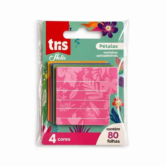 Nota Autoadesiva Holic Pétalas TRIS | Nota Autoadesiva Colorida Marcador de Página Planner