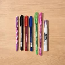 Kit Escritório 7 Itens Essenciais - Canetas Coloridas + Lapiseira + Corretivo Kit Completo Papelaria Estudo