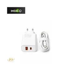 Carregador Turbo 30W Imenso Com Duas Conexao Rapida Tipo C e USB Bivolt