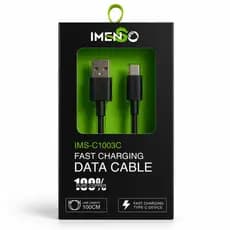 Cabo USB Tipo C 100cm Carregamento Rápido Turbo Dados Alta Velocidade Resistente