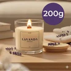 Vela aromática GRANDE artesanal Perfumada 200G/100G - Vários Aromas - Pavio e Tampa de Madeira - ESSENCIAS PREMIUM