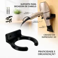 Suporte De Parede Para Secador De Cabelo Universal